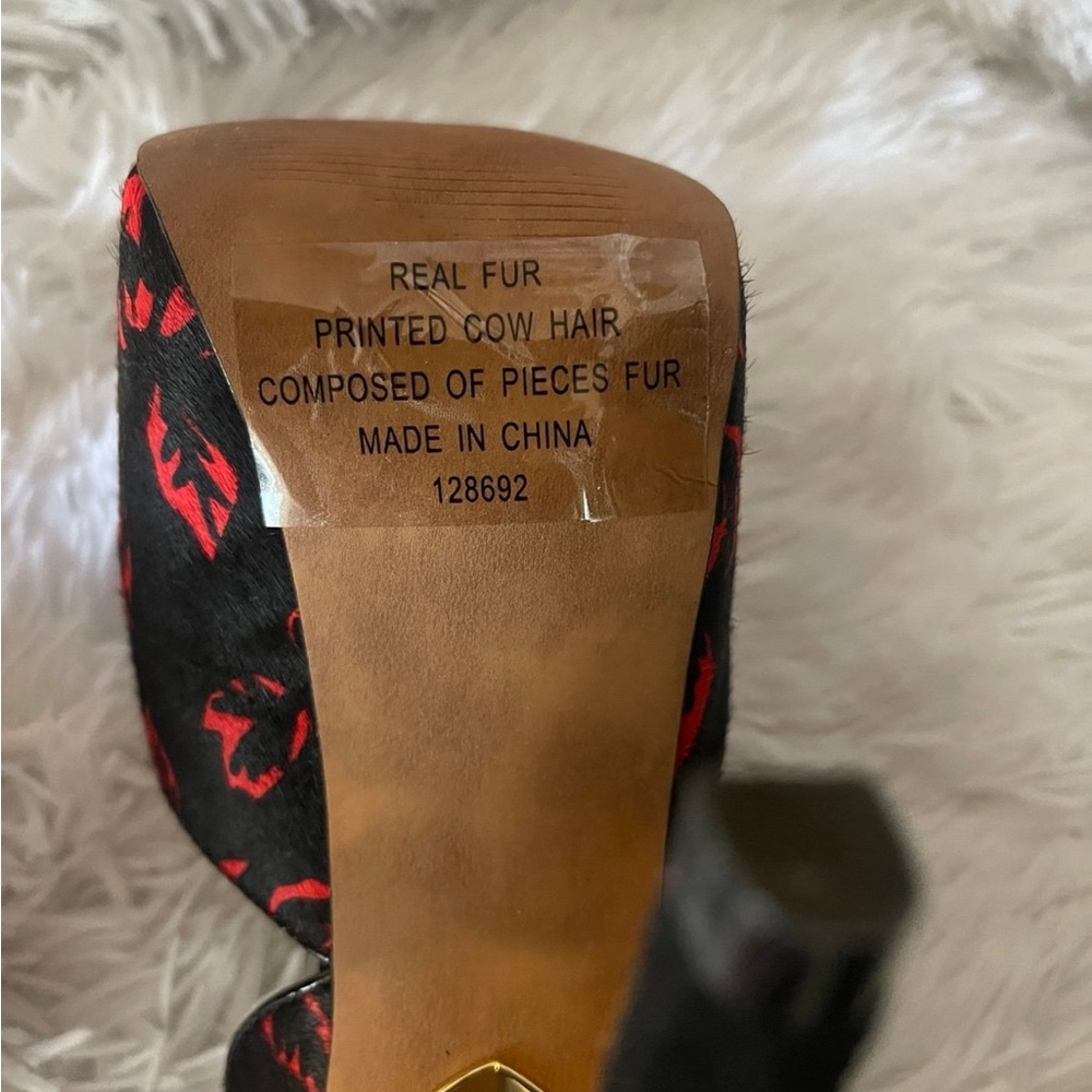 Betsey Johnson stiletto heels real fur SEXY